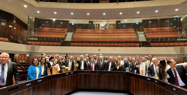 Coalition members after passing the state budget