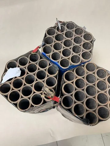 The hives of fireworks that were seized