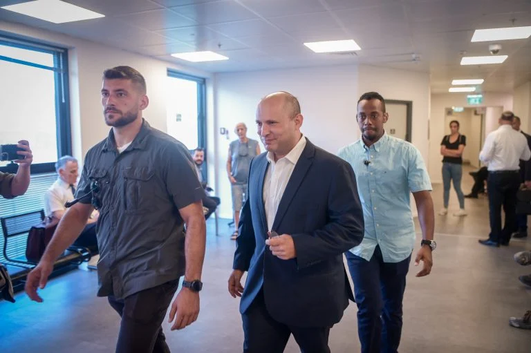 Bennett at the entrance to the court