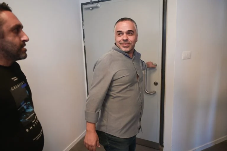 Yigal Malka at the entrance to the discussion