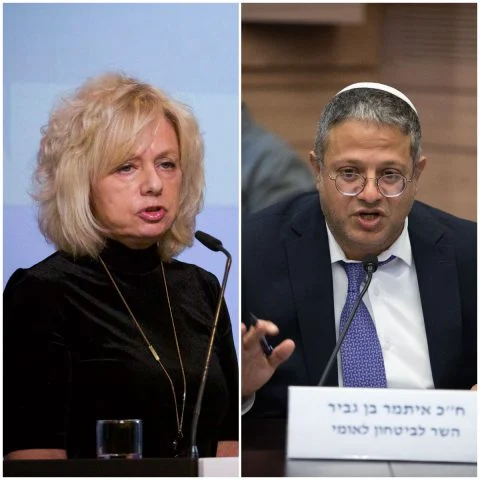 A heated confrontation between Ben-Gvir and Miara