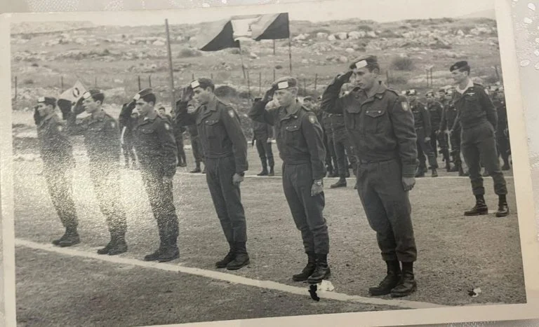 (Adoriim base near Hebron, Corps of Engineers' military completion course, ceremony to receive a sergeant officer, David received a certificate of merit)