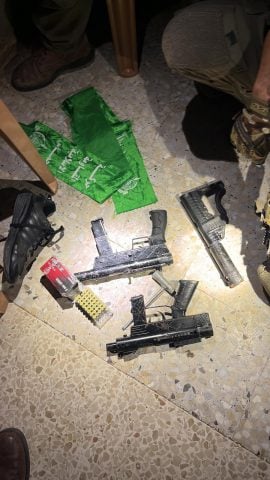 The confiscated weapons