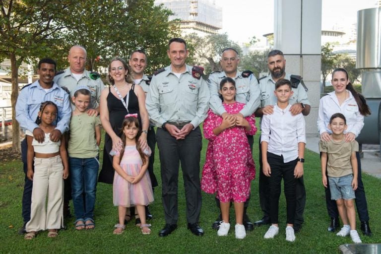 The children with their parents