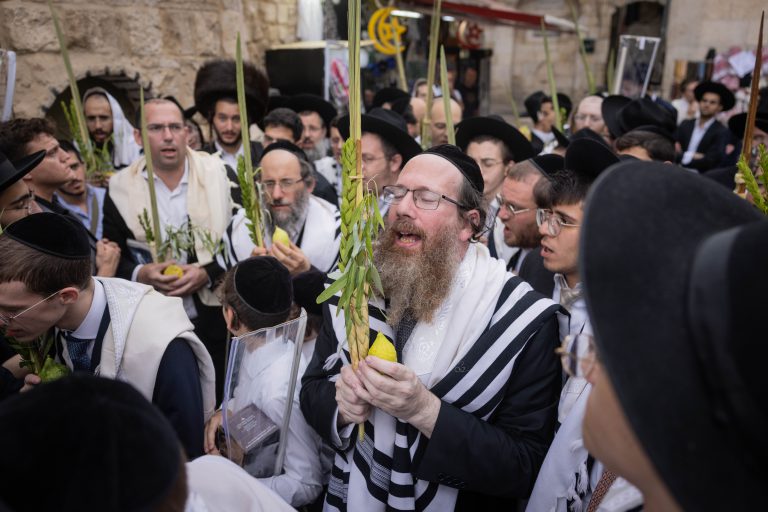 Simcha Rothman and his brother, Rabbi Natan Rothman, at the march