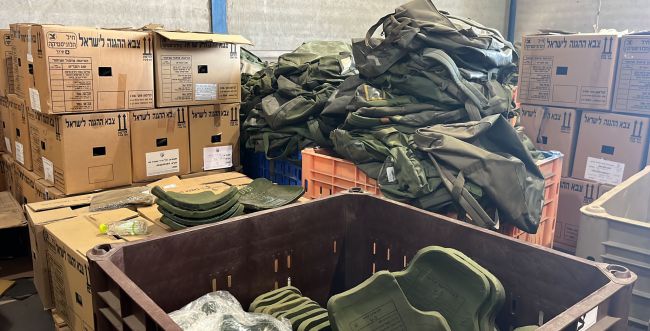 Ceramic vests in emergency warehouses.