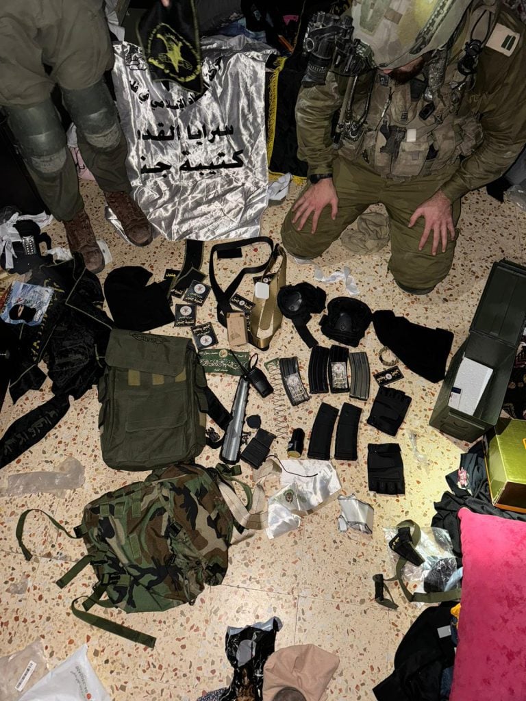 The weapons seized at the scene