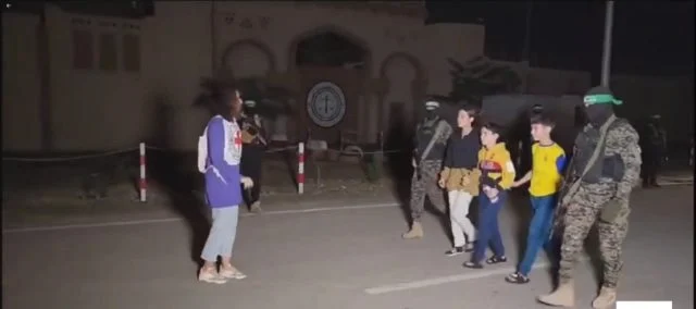 The moment the hostages were transferred last night