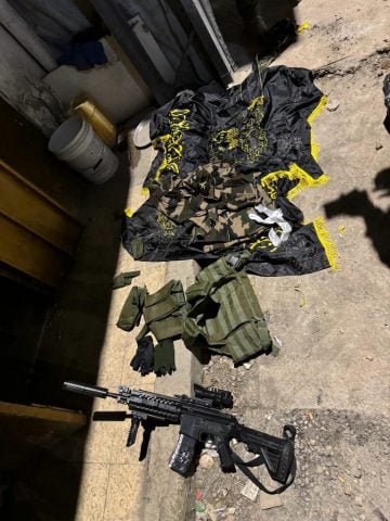 The weapons seized at the scene