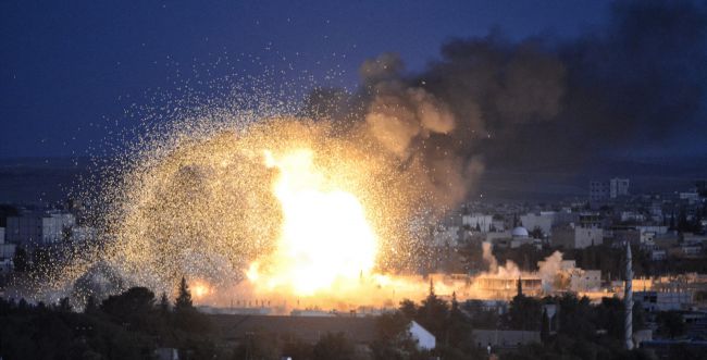 Strike in Syria. Illustration.