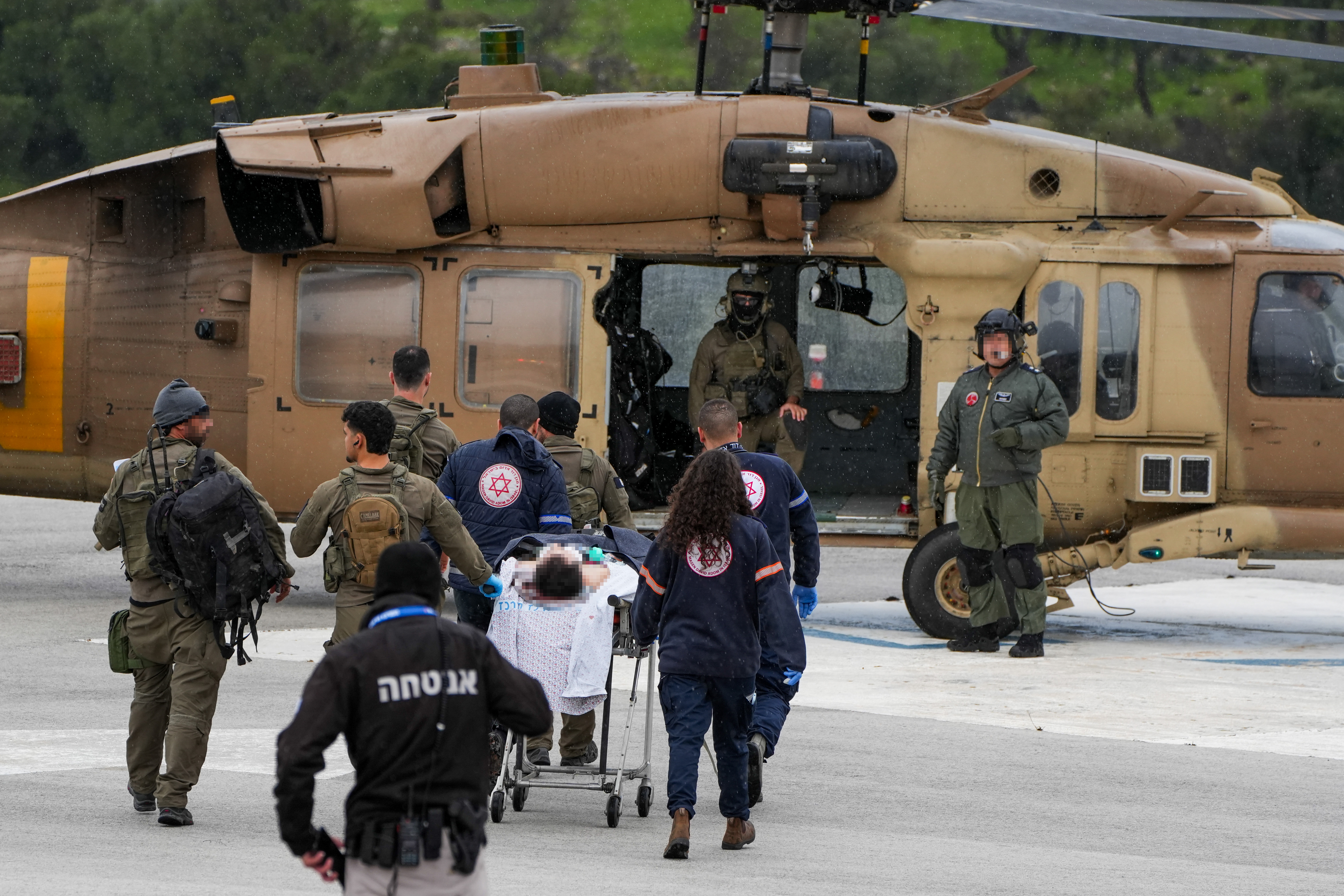 Evacuating the wounded. Illustration.