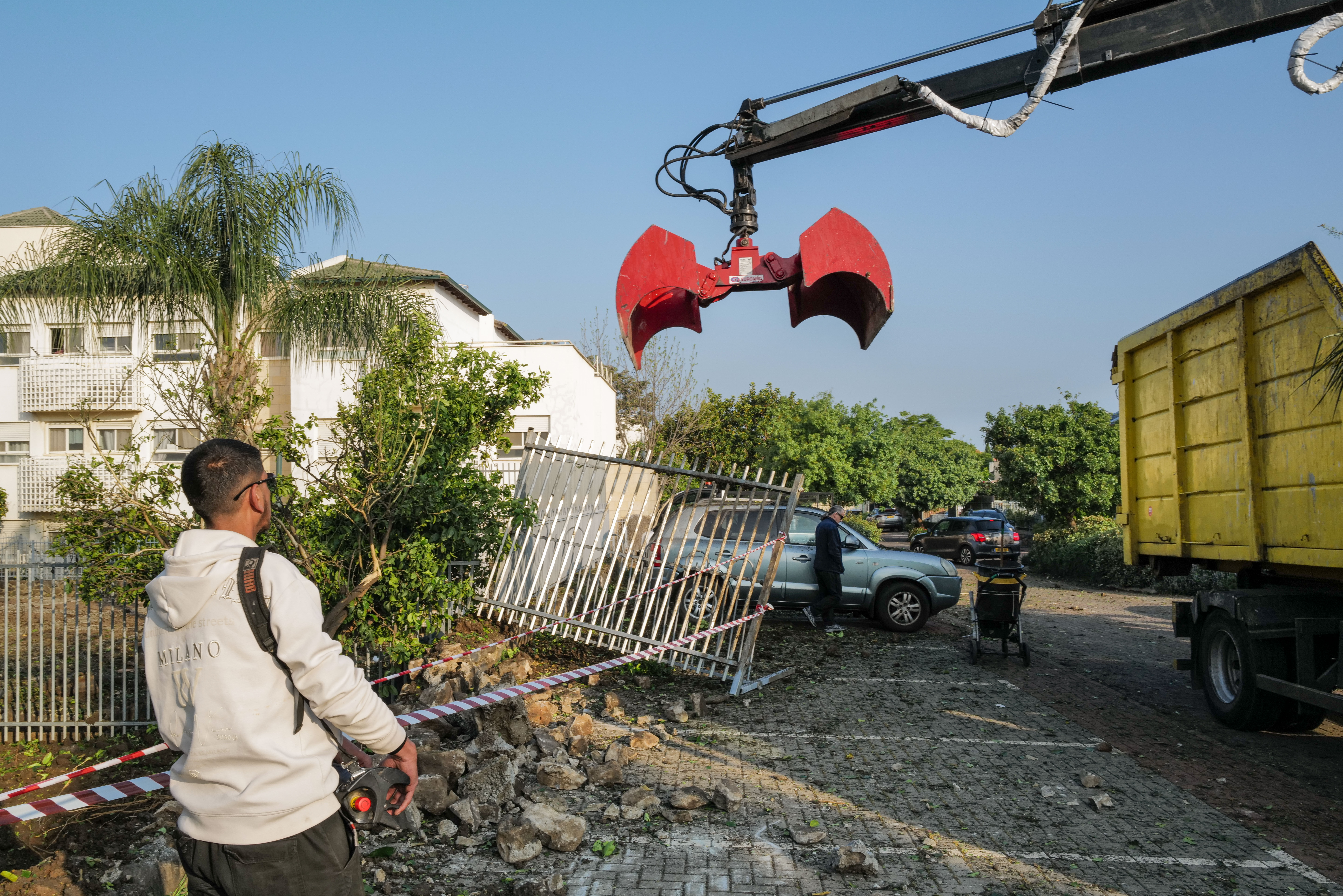 Damage to a home in Katsrin, Golan Heights following Iran's attack