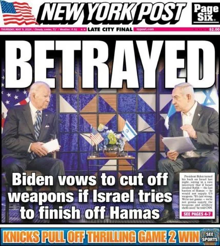 Betrayal: The cover of the New York Post after the Biden decision