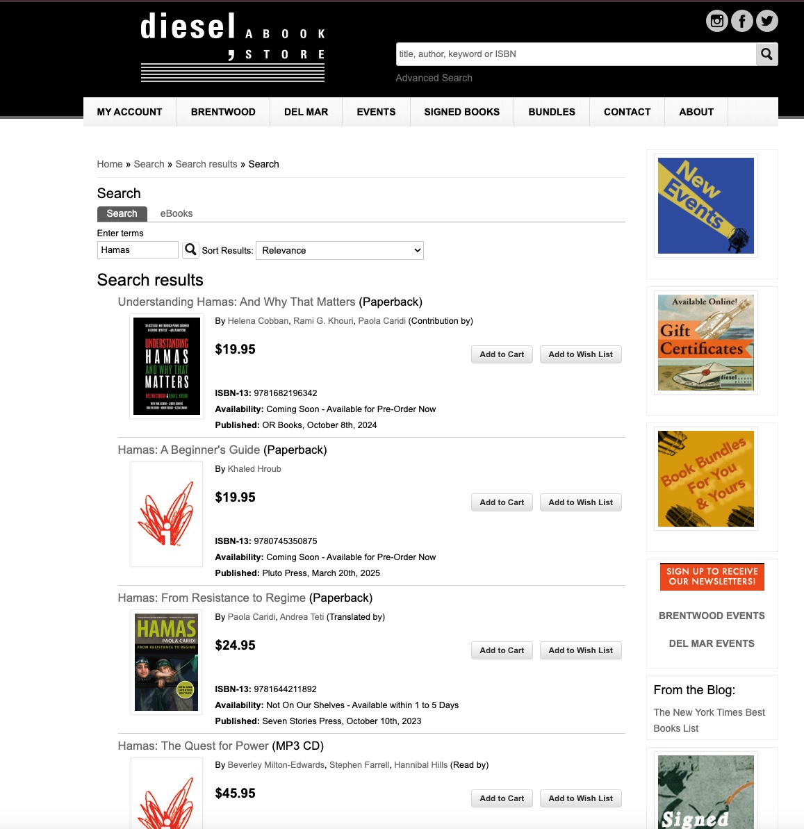 Brentwood bookstore still selling 'Understanding Hamas' even after the backlash