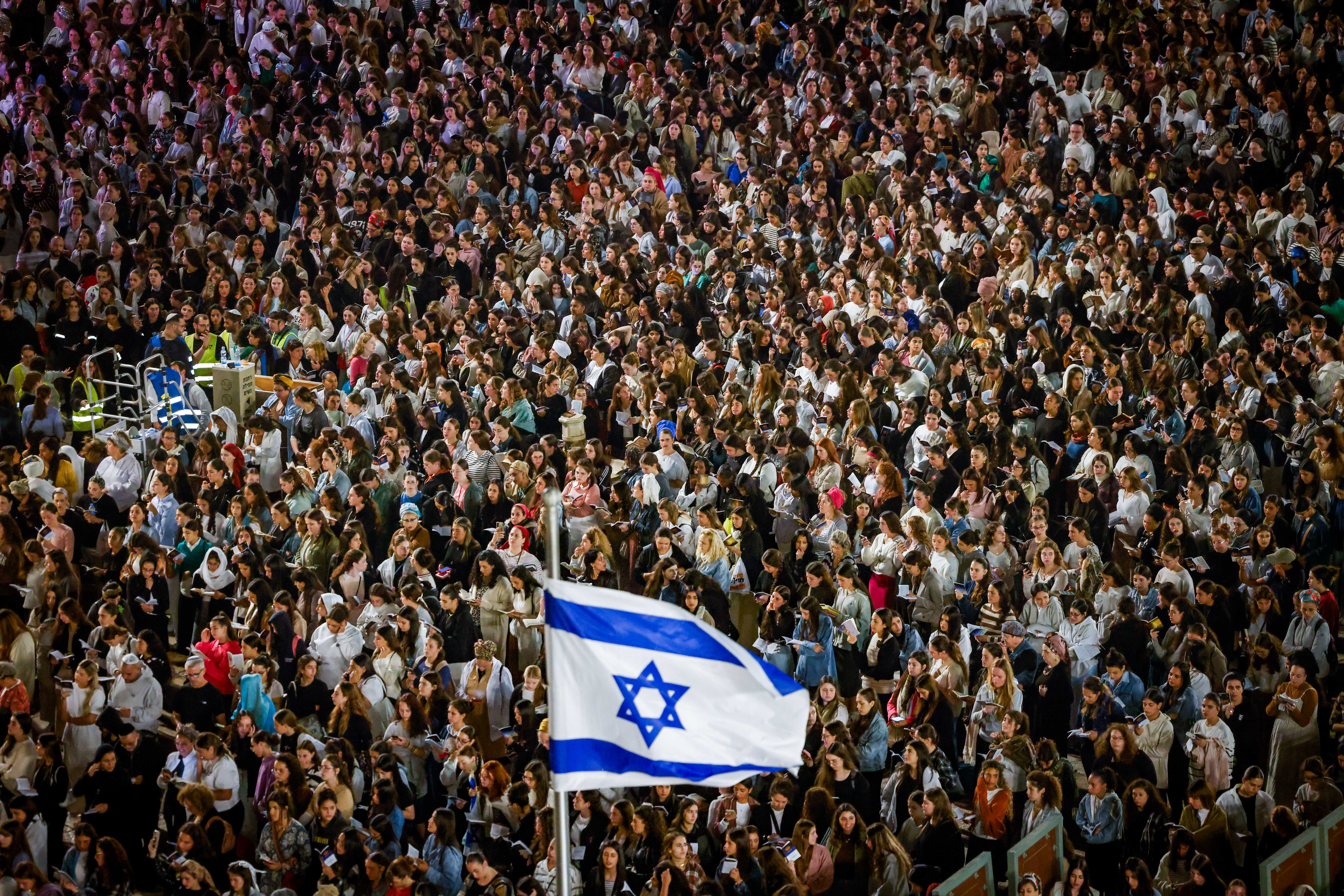 People praying at the Western Wall in the Old City of Jerusalem, October 10, 2024