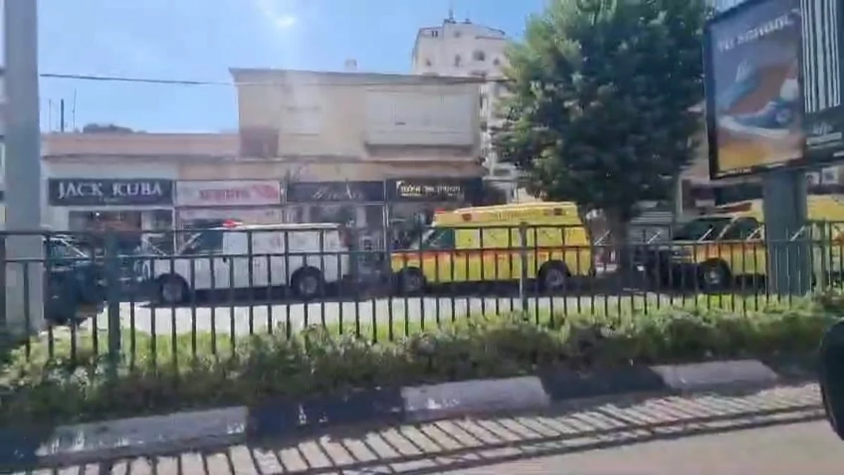 Scene of a shooting attack in Hadera, 9 October 2024