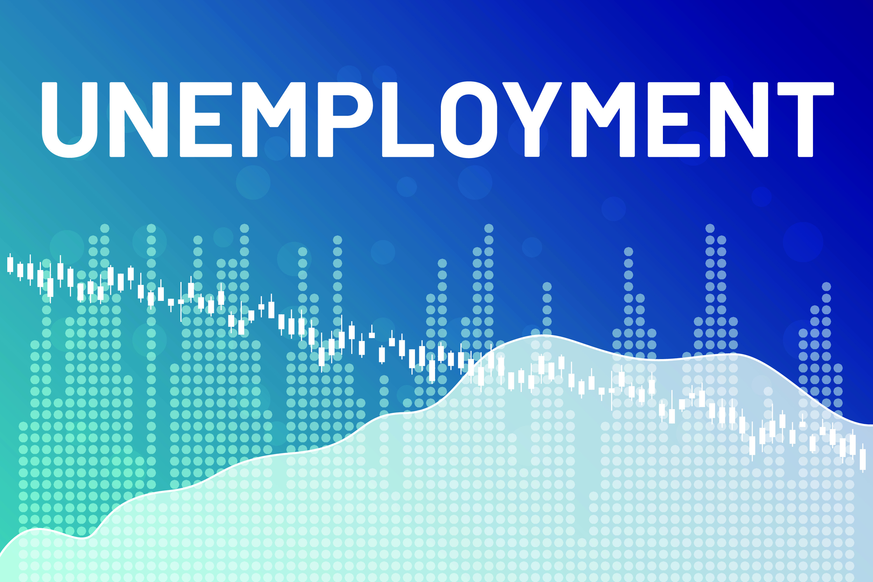 Declining unemployment. Illustration.