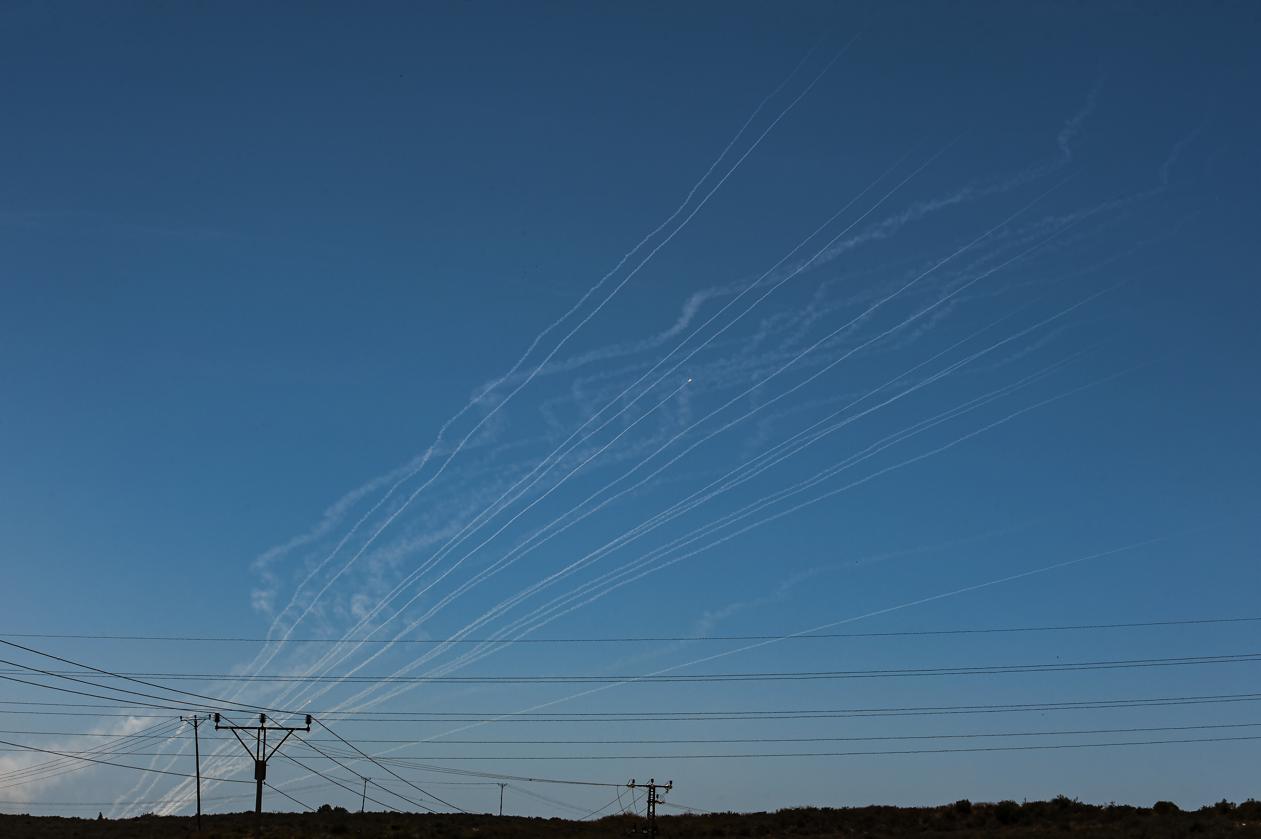 Rocket interception over south. Illustration.