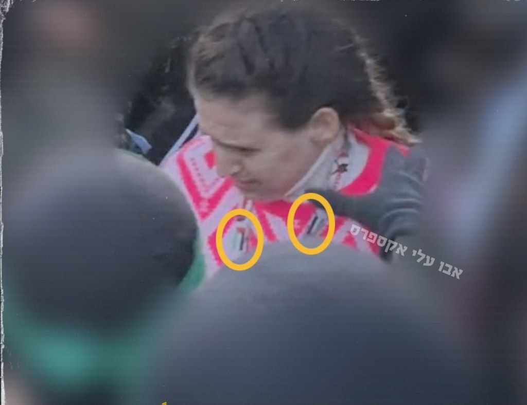 A closeup showing one of the released hostages with freshly braided hair