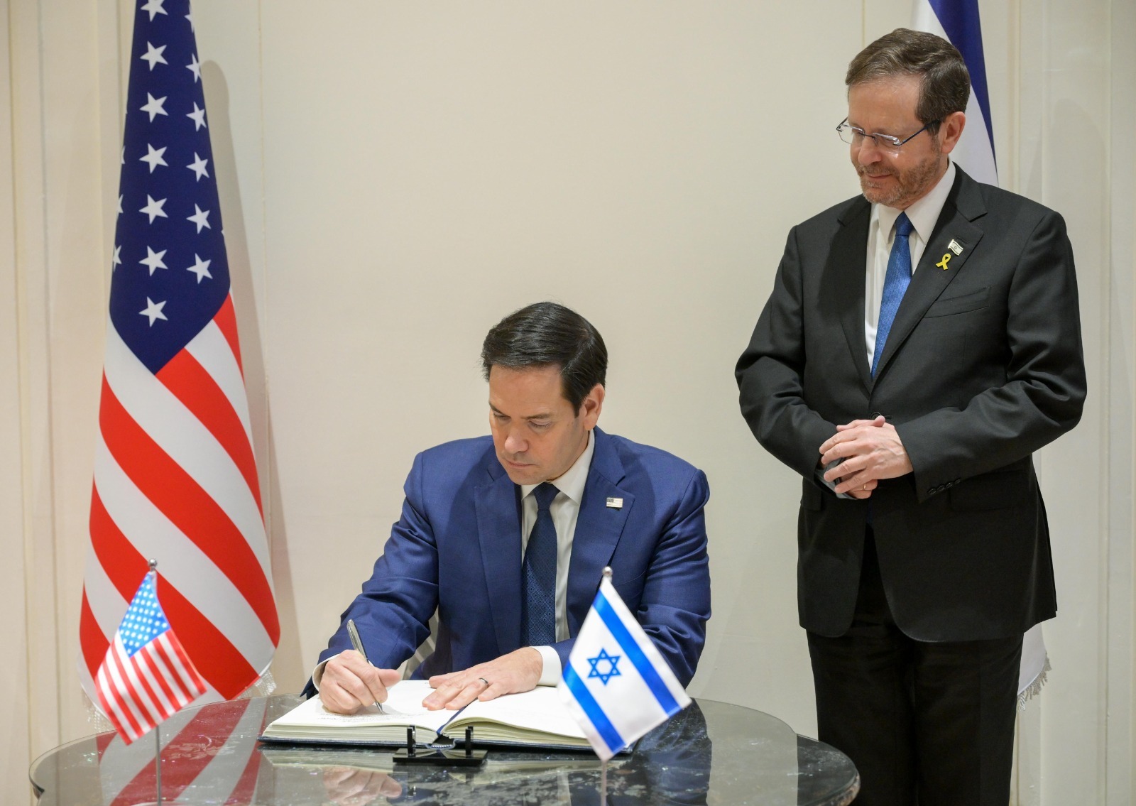 US Secretary of State Marco Rubio and Israeli President Reuven Rivlin