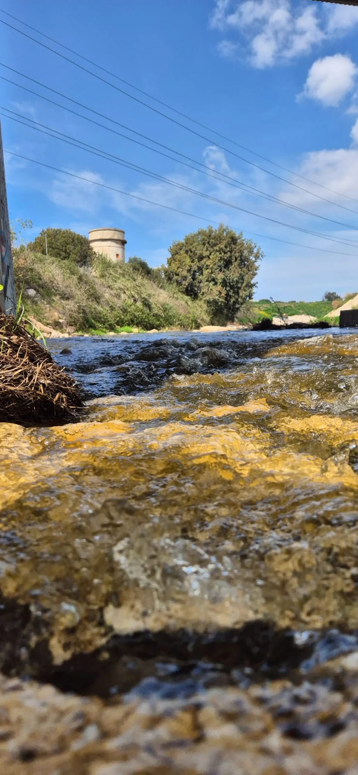 The Ad Halom Bridge in Ashdod during the flood