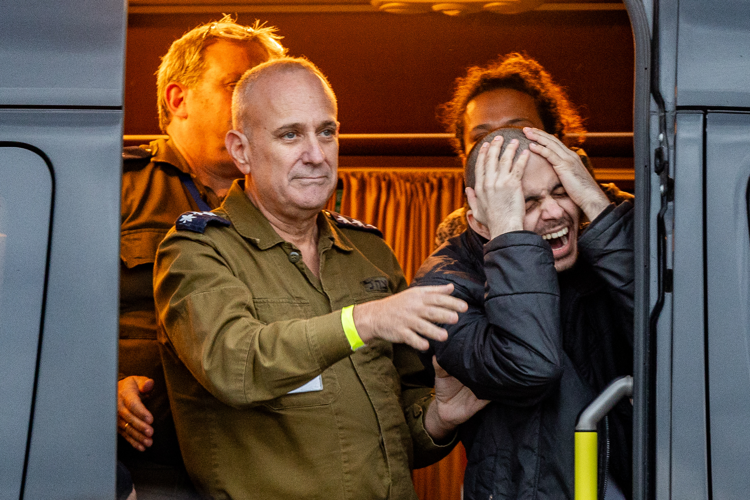 Released hostages Omer Wenkert arrives at the Rabin Medical Center in Petah Tikva, February 22, 2025