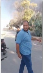 Photograph of Mohammad Atsfur during the October 7 massacre, He was involved in the attack on the Southern Brigade command post during the kidnapping that took place in the October 7 massacre.