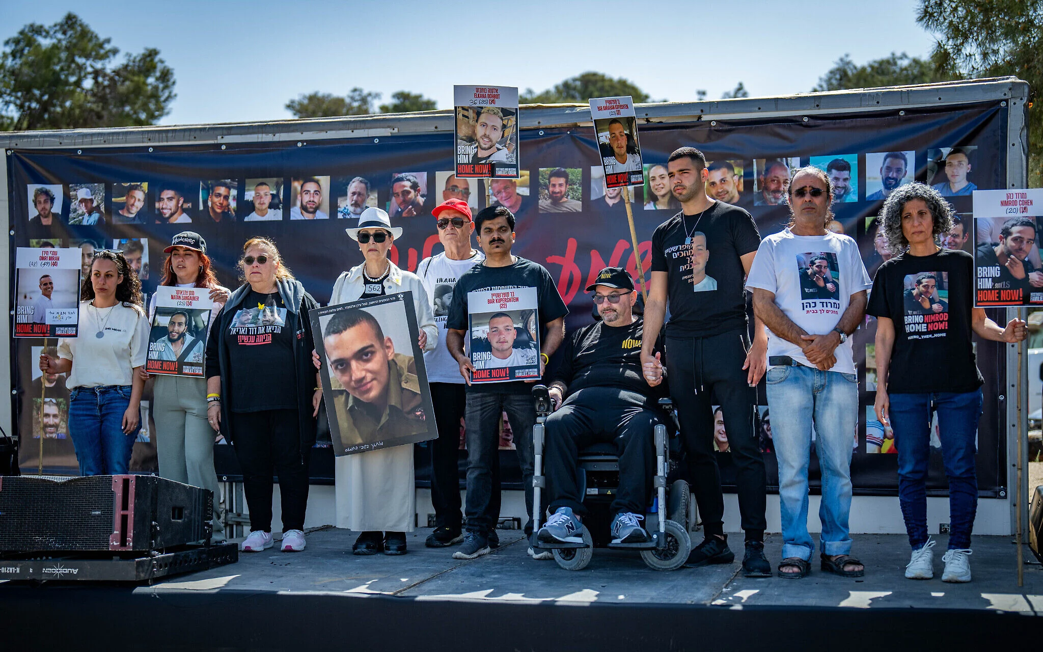 Families of the hostages at the Gaza border