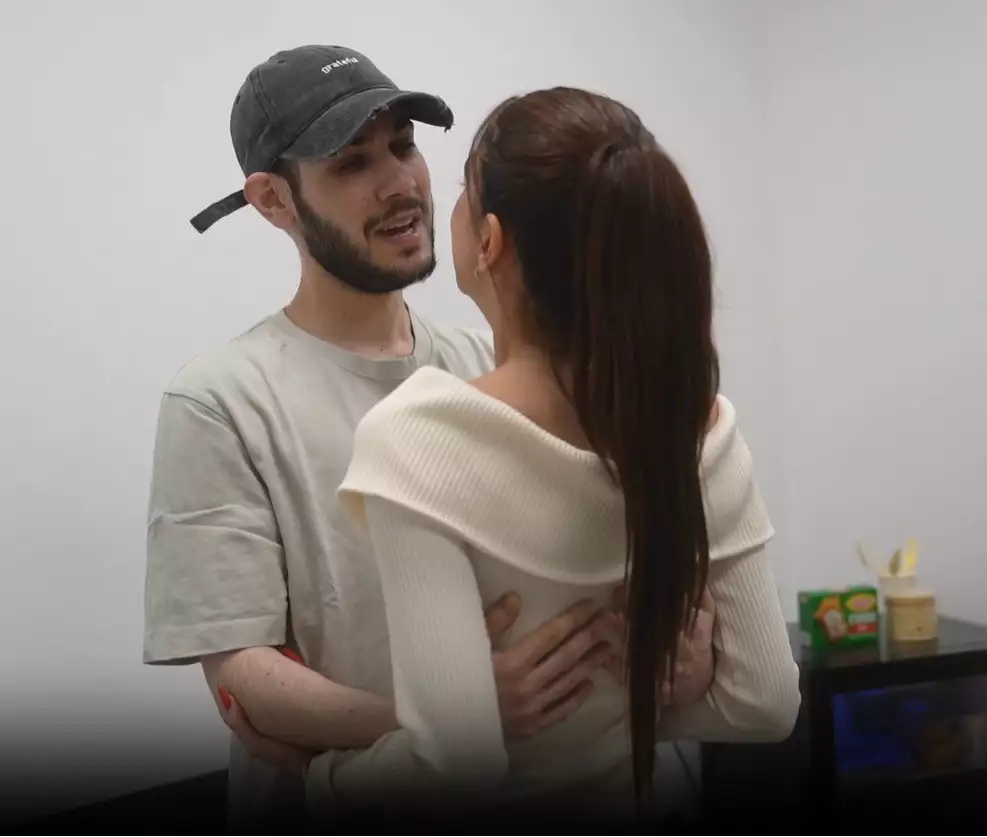 Eliya Cohen with his partner Ziv Abud following his release