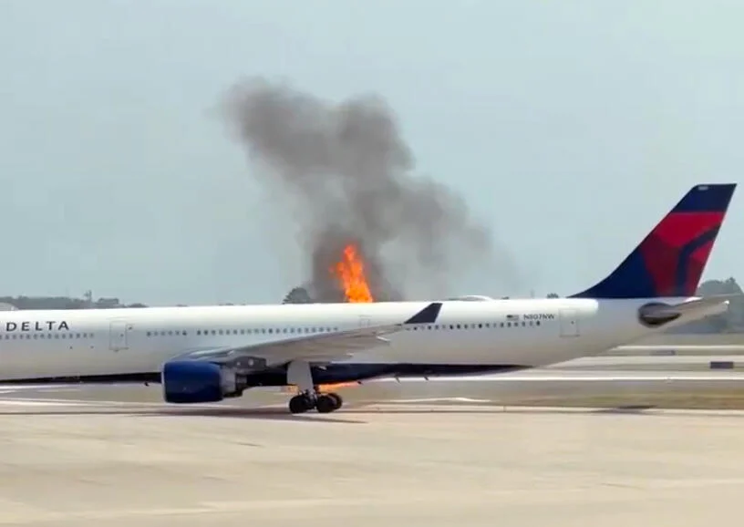 Delta Jet catches fire at Orlando airport, Forcing emergency evacuation