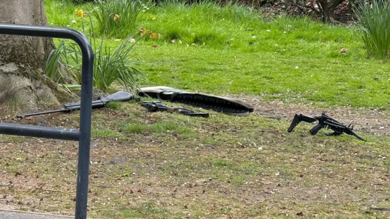 Weapons found at the scene of the attack