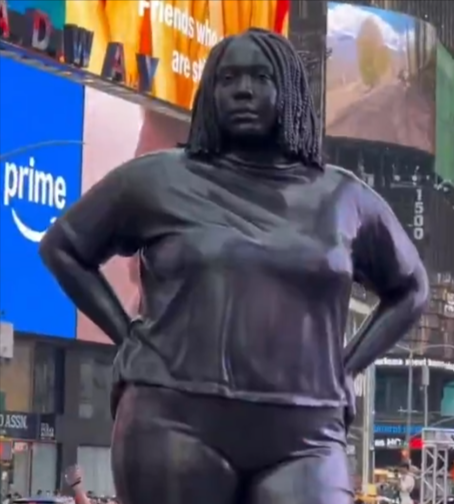 Giant woke statue of Black woman in Times Square scares the hell out of NYC
