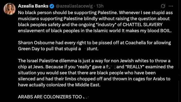Azealia Banks Lights X On Fire: "I'm a Zionist, No Black person should be supporting Palestine"