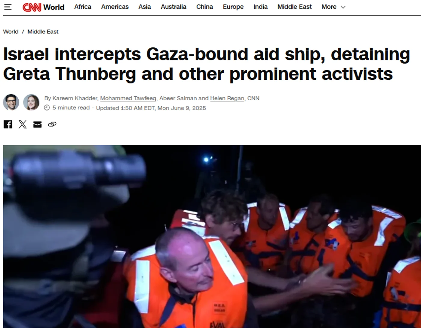 "Mysterious White Substance": How the World Covered Israel's Seizure of Greta's Gaza Flotilla 