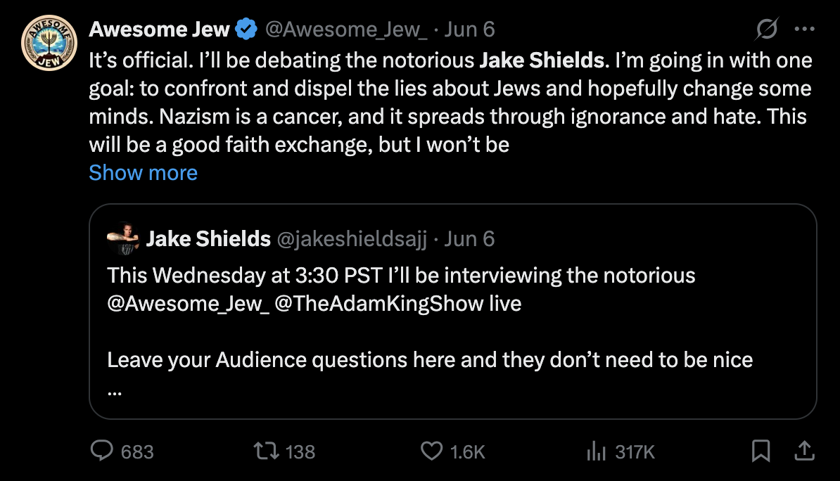 MMA Fighter Jake Shields VS. Awesome Jew: The X.com Debate You Didn't See Coming