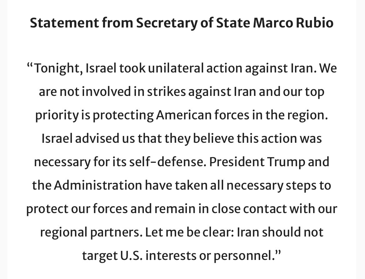 Rubio's statement.