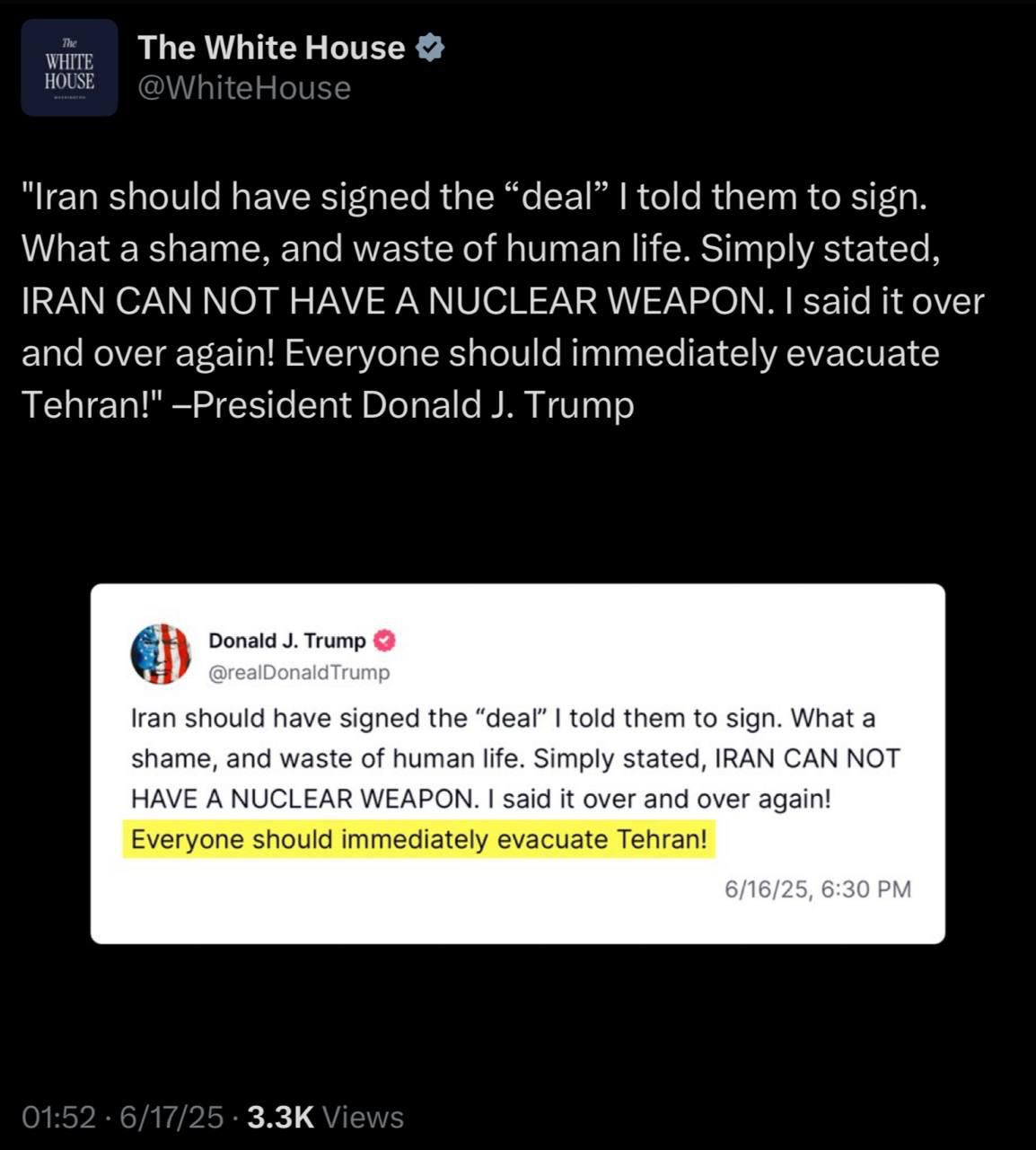 U.S. Joins the War ? — Trump Threatens Tehran!