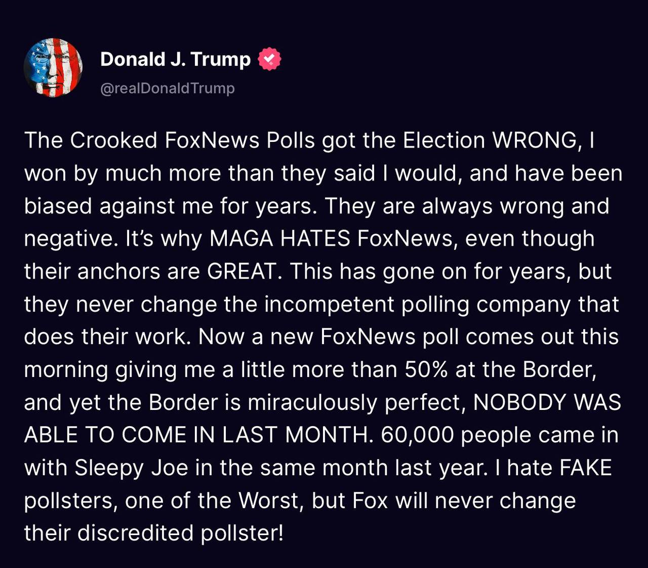 Photo: Screenshot of Truth Social