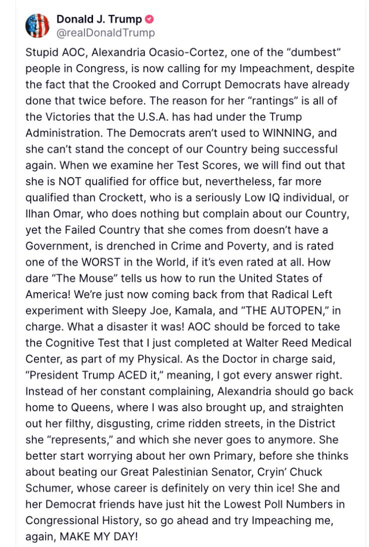 Donald Trump against AOC.