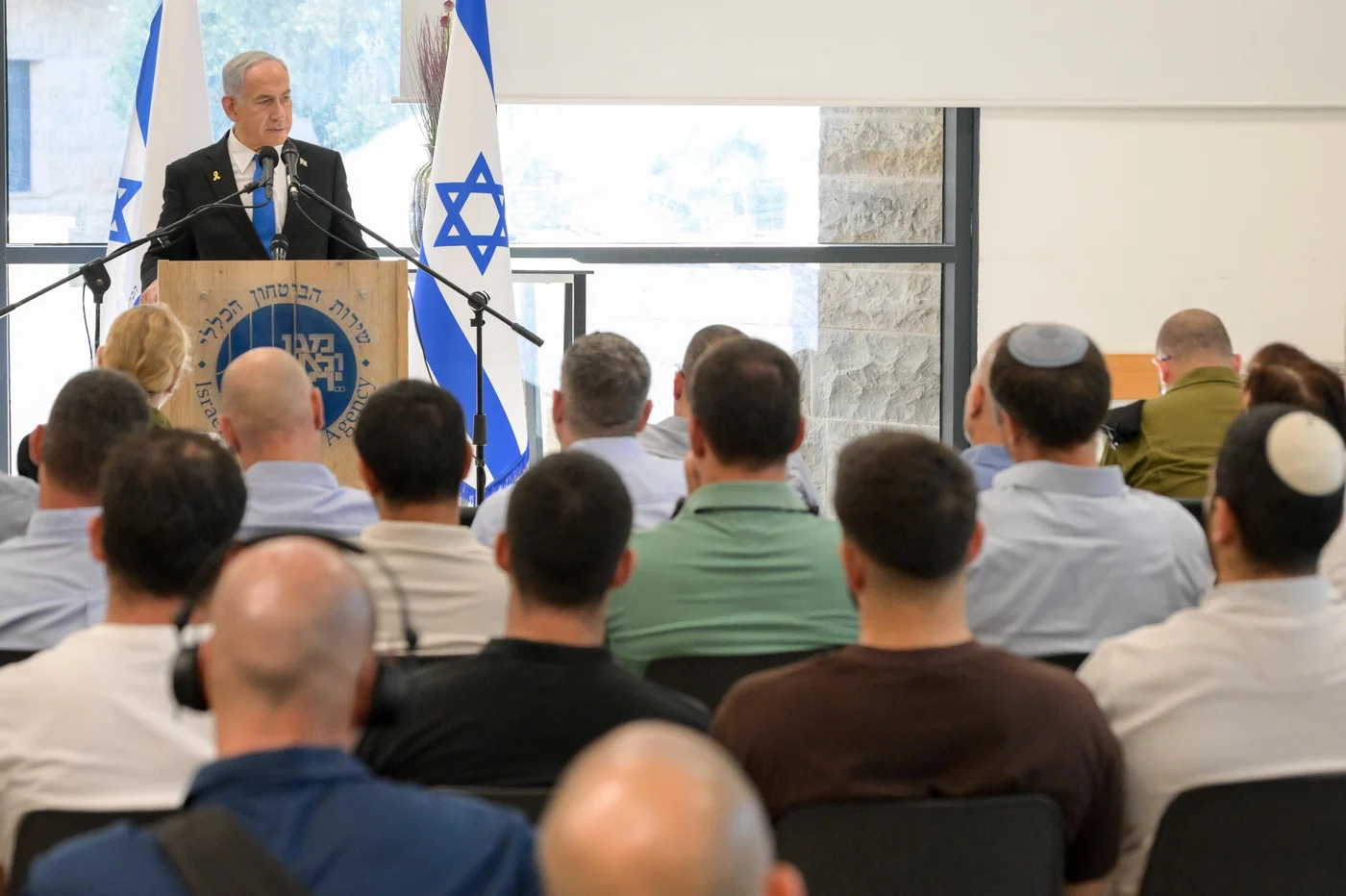 Netanyahu speaking to Shin Bet