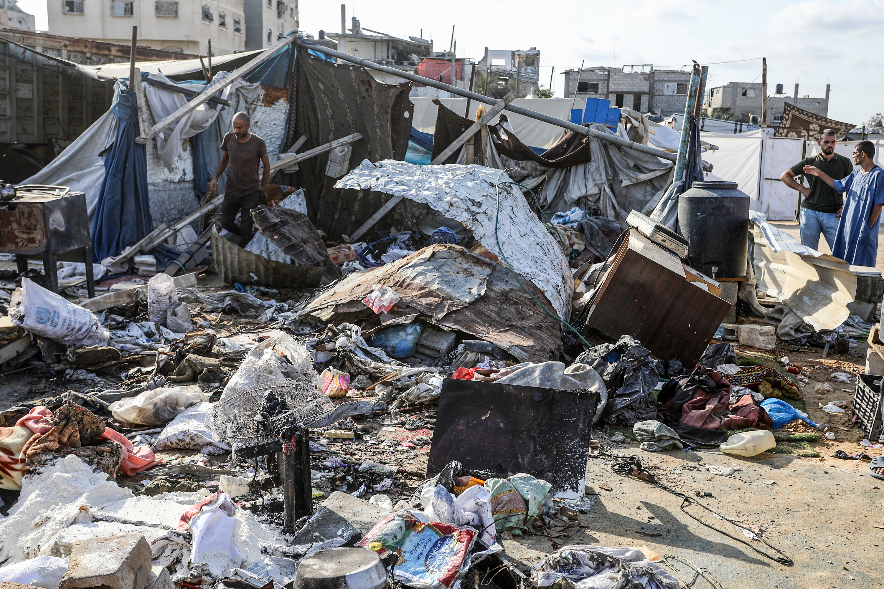 Palestinians in Khan Yunis, on July 2, 2025. 
