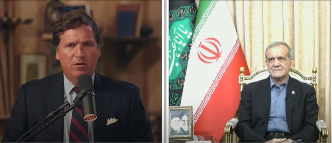 Masoud Pezeshkian and Tucker Carlson
