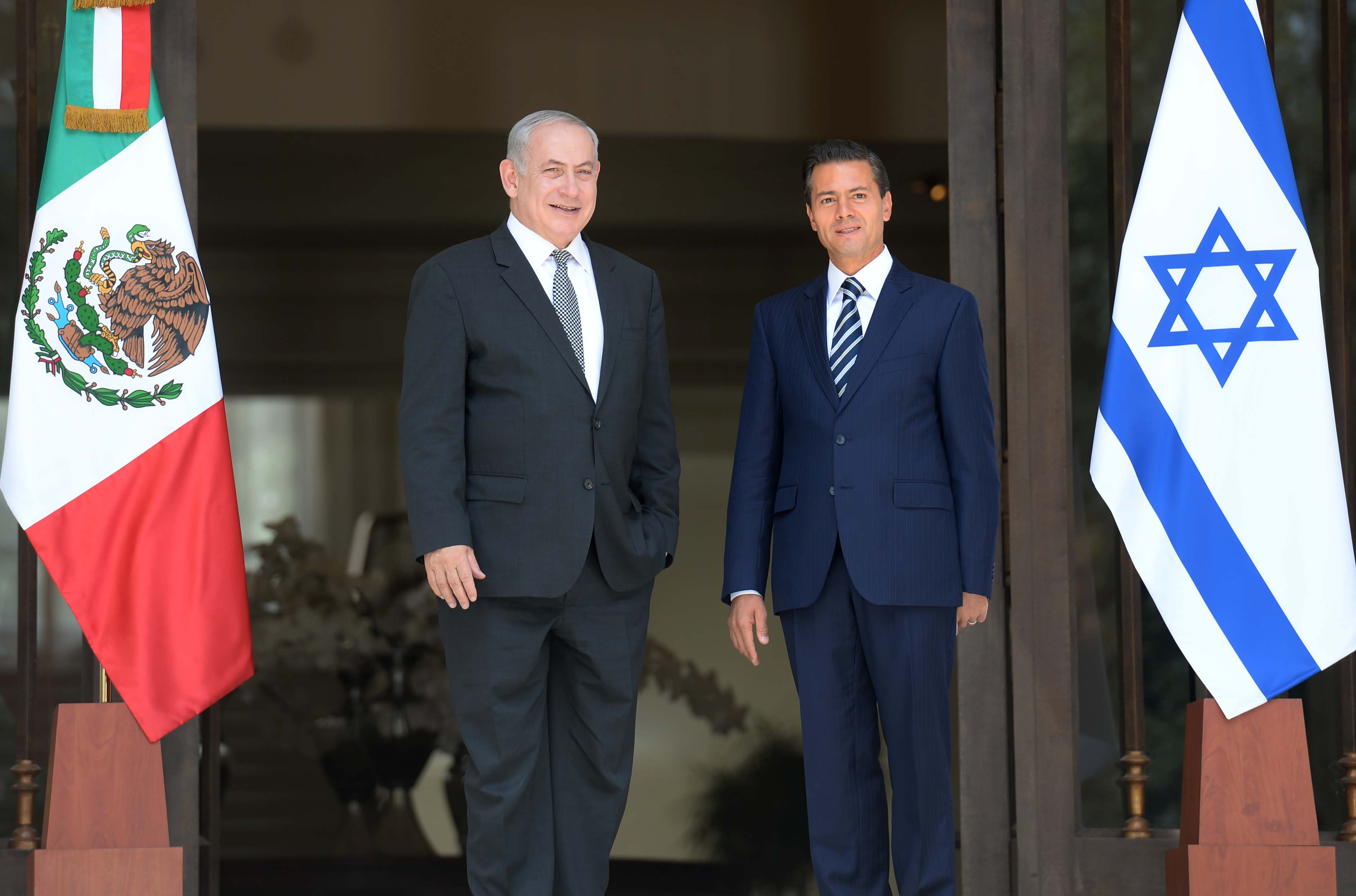 Netanyahu and Mexican President Nieto. Archive.