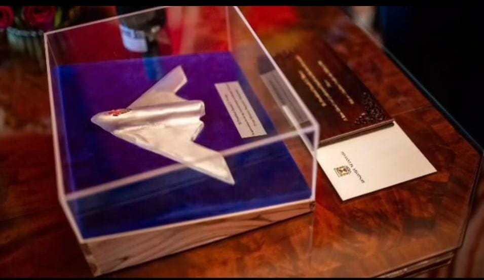 mezuzah miniature model of the stealth aircraft