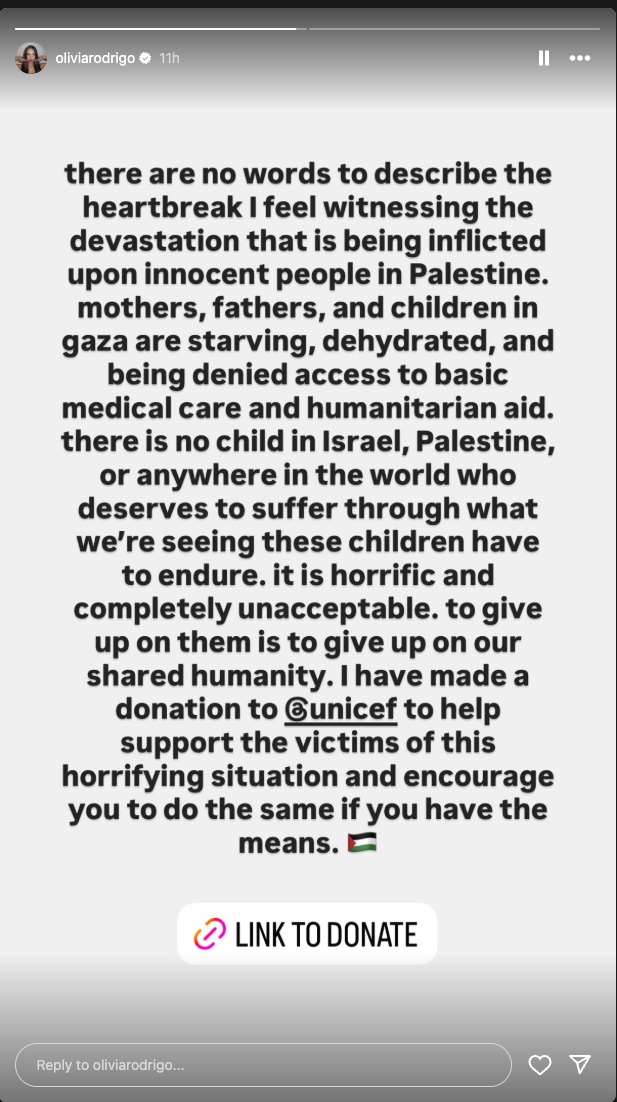 Pop star Olivia Rodrigo chooses a side (and it's not Israel's)