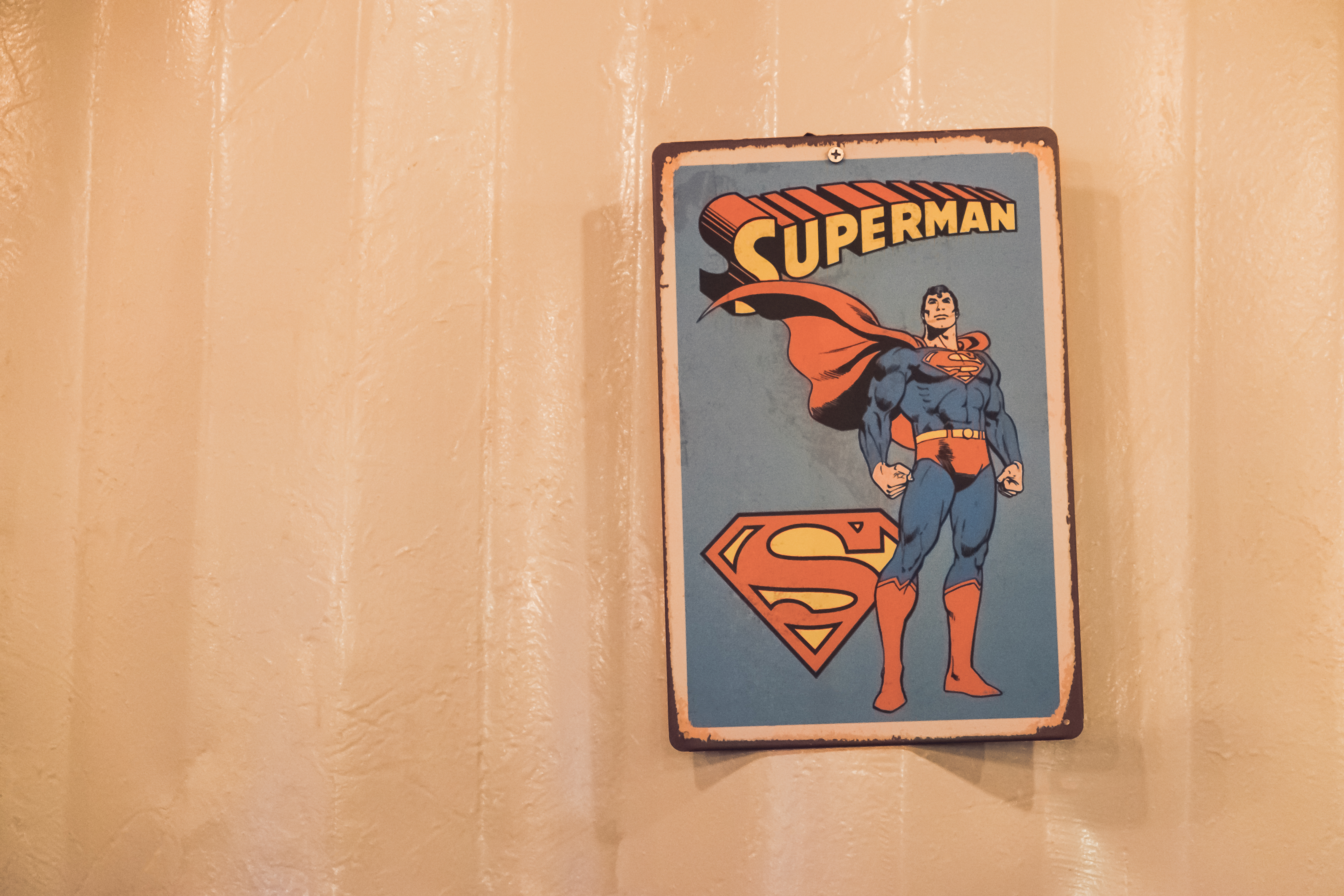  Old comic superman action sign logo