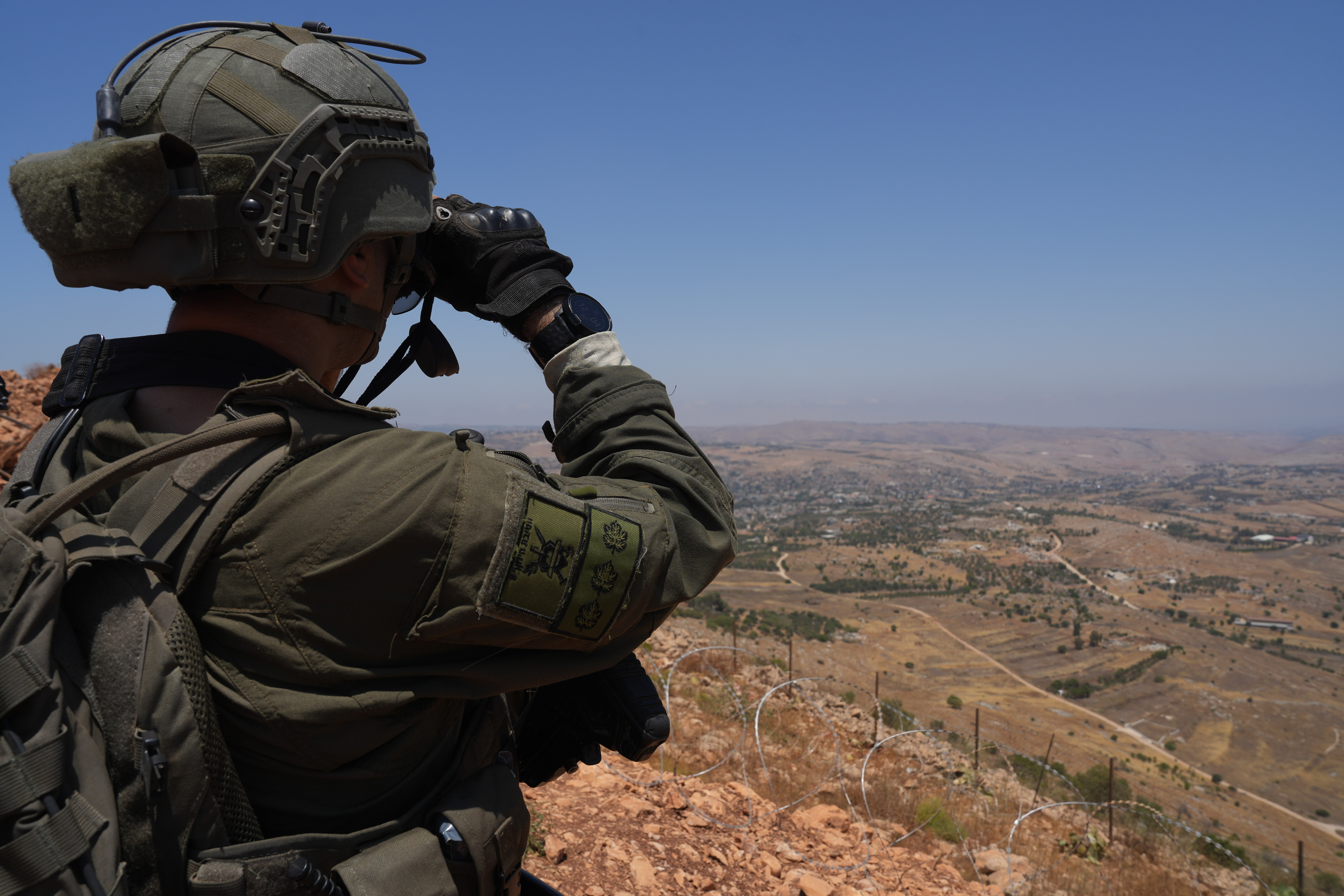 Israeli soldiers seen on the Israeli border with Lebanon, northern Israel, July 10, 2025. 