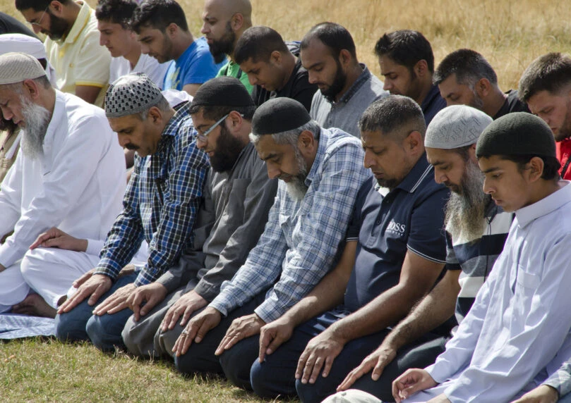 Muslims praying in London