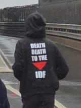 A shirt worn by a protester in Sydney, 3 August 2025