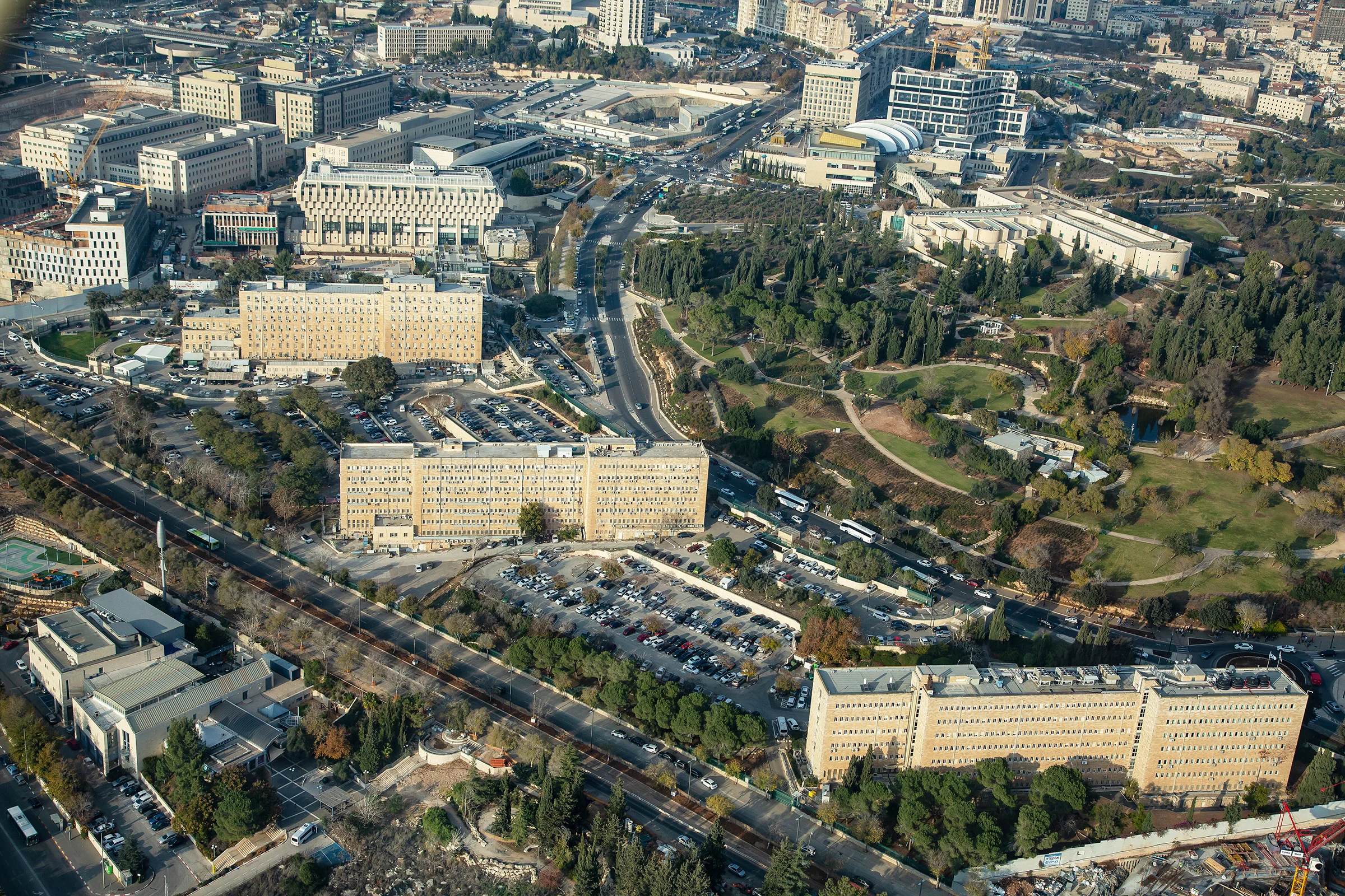 Aerial view of the Government Complex in Jerusalem